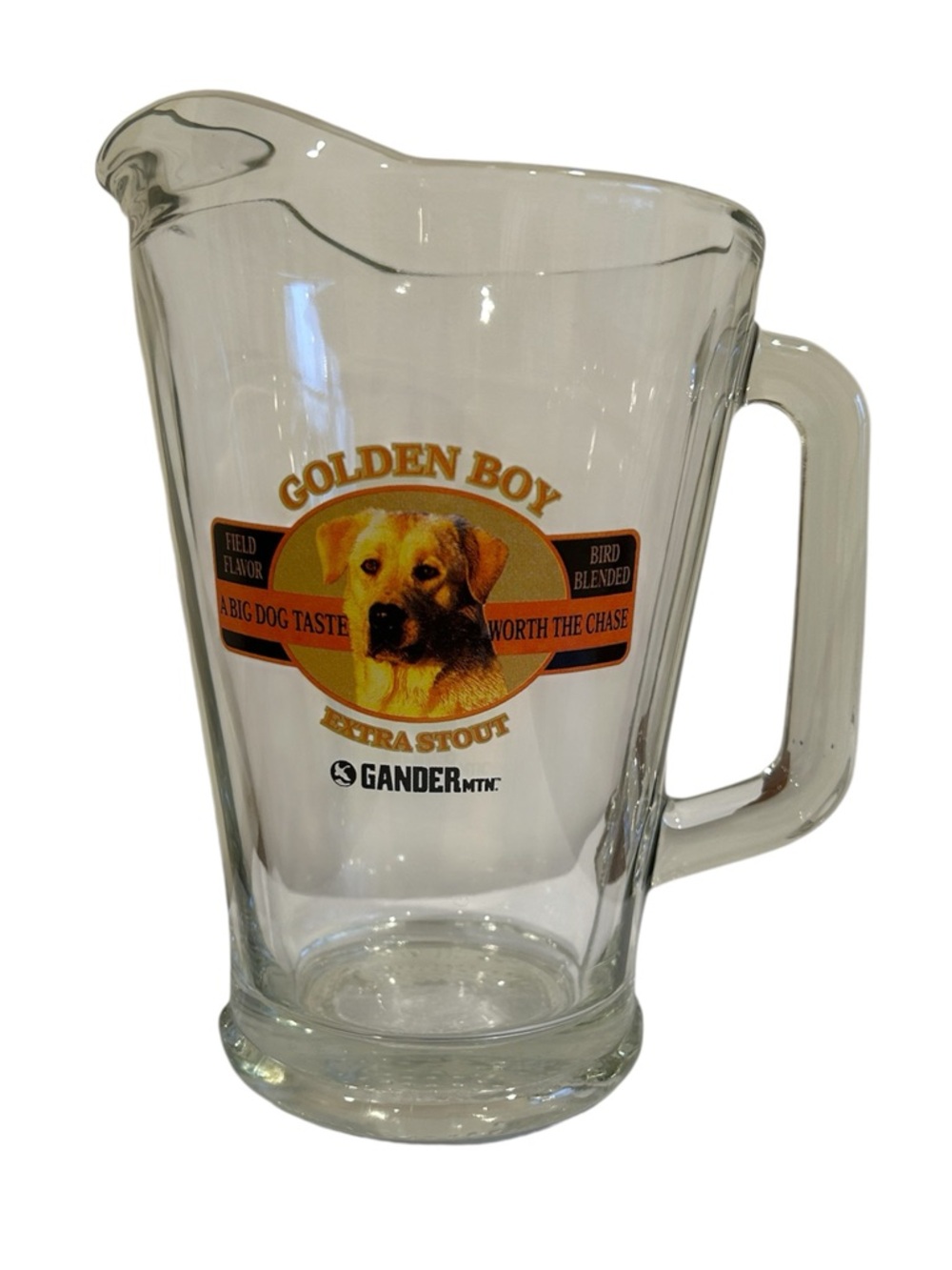 Labrador Bird Dog Golden Boy Glass Beer Pitcher - Clear